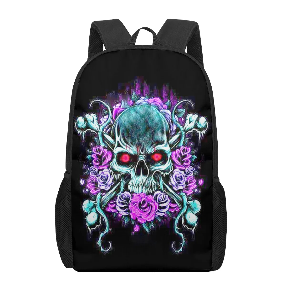 Creative Skull Print 16-inch Backpacks for Primary Students,Elementary Boys Girls To Go Out,School,Shopping,Travelling,Hiking