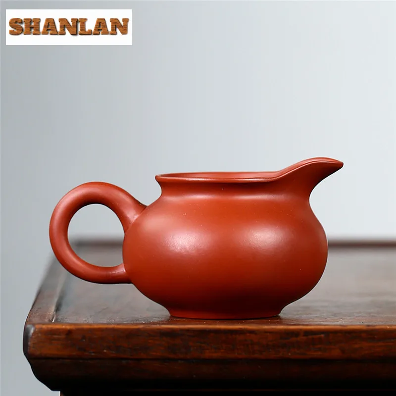 220ml Handmade Yixing Purple Clay Tea Pitcher Handmade Raw Ore Dahongpao Mud Tea Brewing Justice Cup Chinese Zisha Chahai Teaset