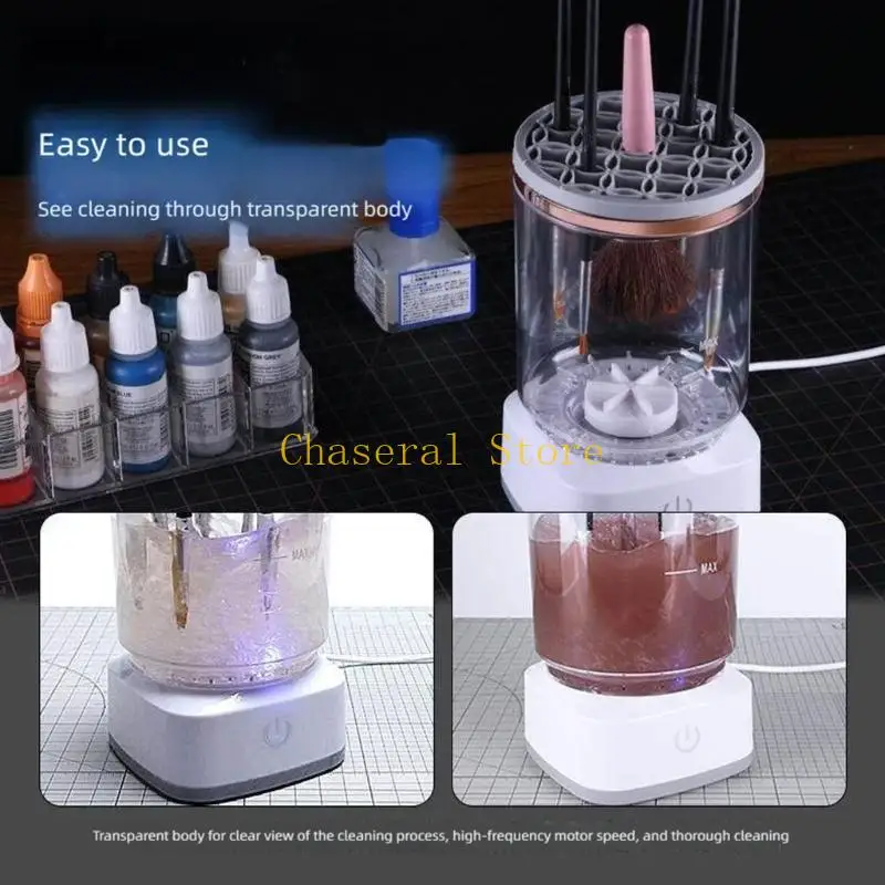 E7CE Electric One-Button Paint Brush Cleaner for Tidy Model Painting Setups