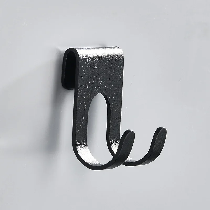 1pc Aluminum Hook Shower Glass Door Hook Free Hole Towel Rack Hanger Key Organizer plug Shaver Holder Rack Hook