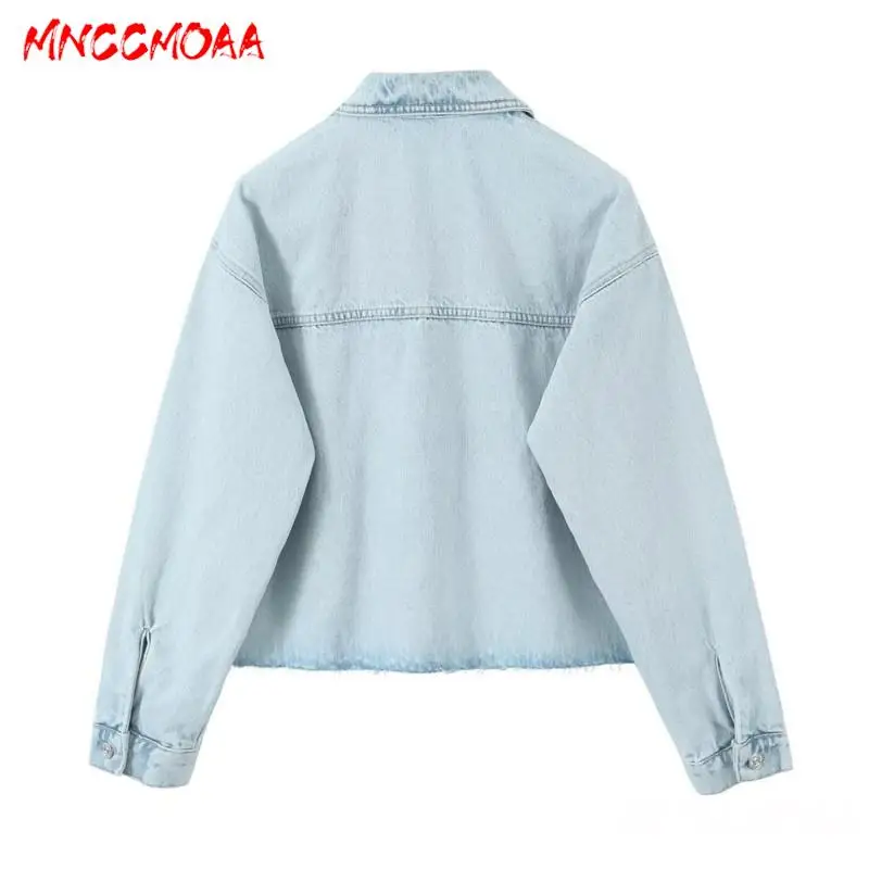 MNCCMOAA 2024 Spring Woman Fashion Single-Breasted Long Sleeve Jacket Coats Female Casual Loose Pockets Tops Outerwear