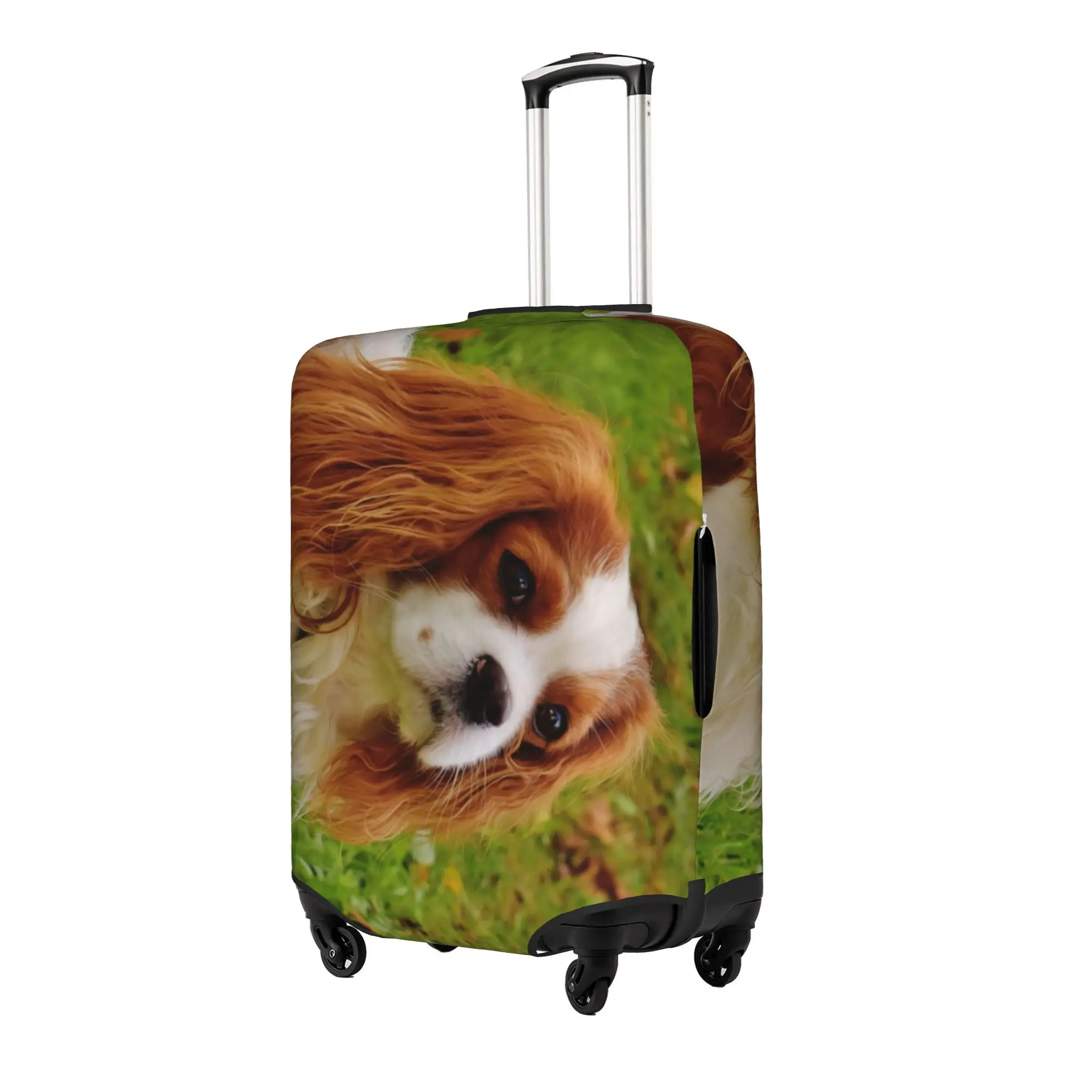 Custom Cavalier King Charles Spaniel Luggage Cover Elastic  Travel Suitcase Protective Covers Fits 18-32 Inch