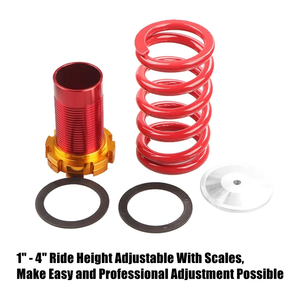 Adjustable Suspension Coilover Kit Spring For 88-00 Honda Civic EG EJ EK For 90-01 Acura Integra Red Springs Lowering Scaled New