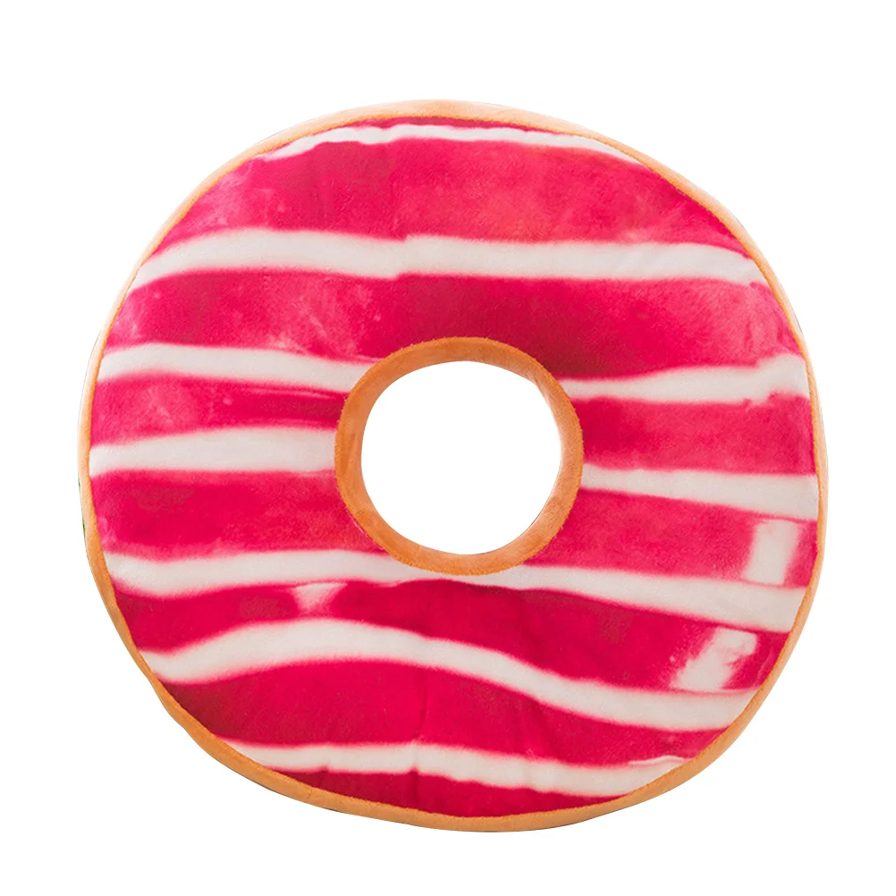 3D Donut Pillow Cosy Seat Back Stuffed Cushion Doughnut Throw Pillow Plush Toy for Living Room Bedroom Home Decor 40cm (Strawber