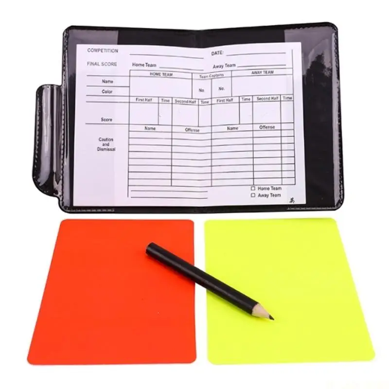 

M5TC Soccer Referee Card Set, Redness Card Yellow Card Wallet with Metal Referee & Score Sheets, Soccer Referee Set