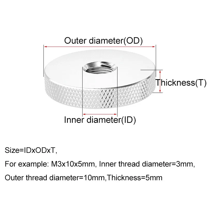 M3 M4 M5 M6 M8 M10 304 Stainless Steel Knurled Thumb Nuts Thin Flat Head Hand Screw Knurled Round Nut Hardware Fasteners