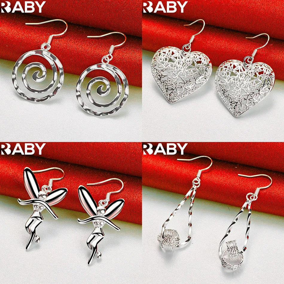 URBABY 925 Sterling Silver Geometric Drop Earrings For Women Charm Trend Birthday Gifts Fashion Party Fine Jewelry