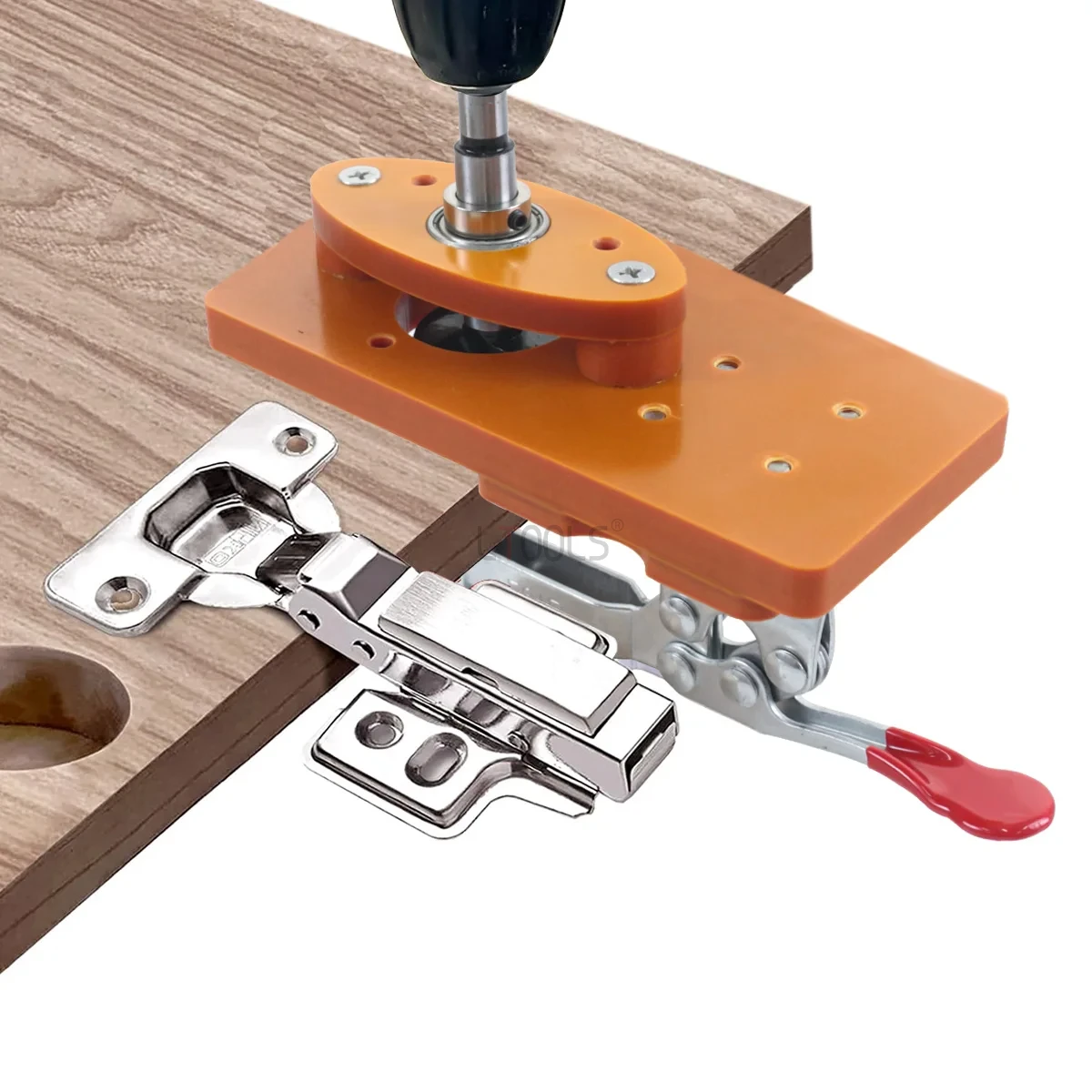 Woodworking Cabinet Hinge Drill Guide Locator Carpentry Hinge Boring Dowel Jig Furniture Handmade DIY Auxiliary Drilling Puncher