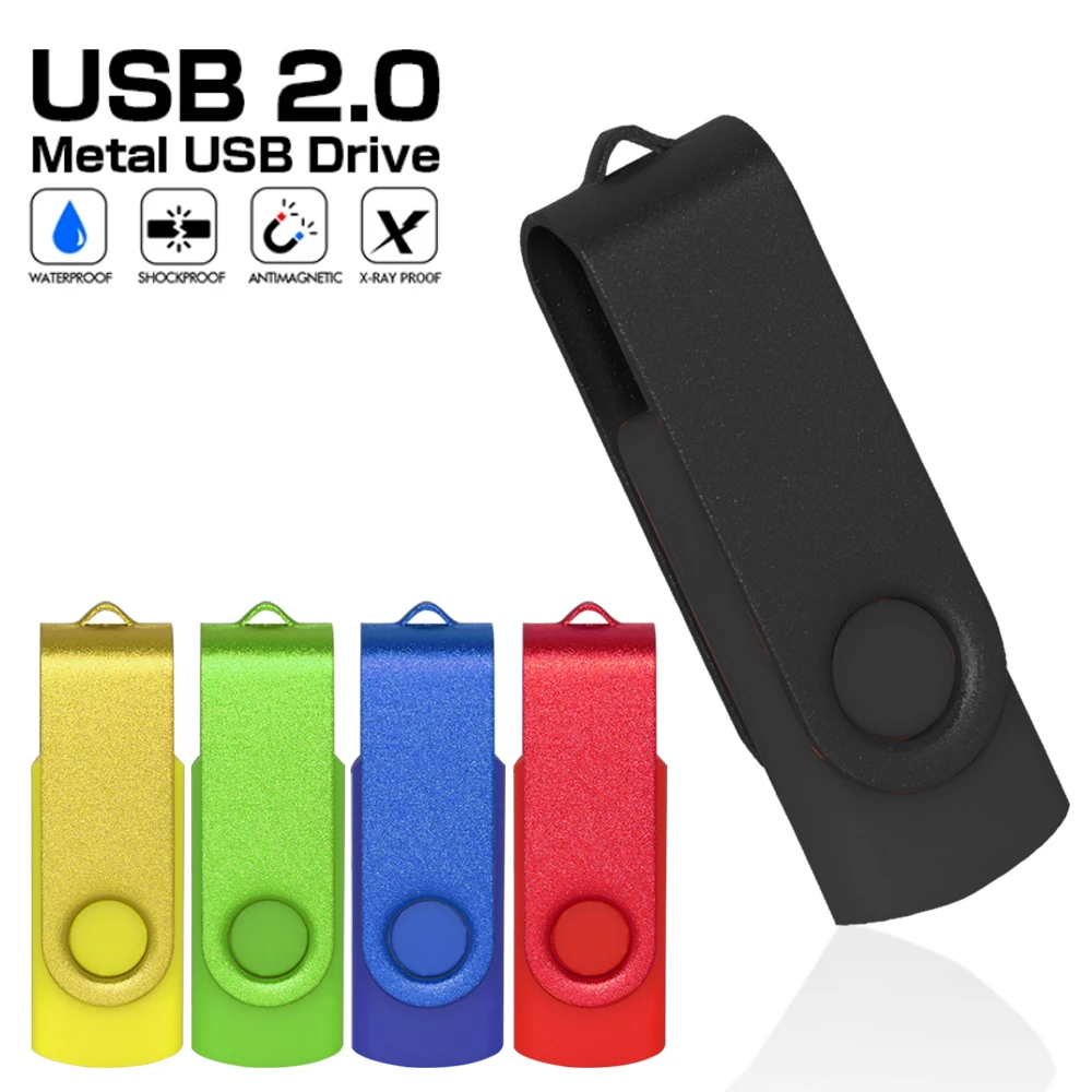 Clé USB 2.0 en métal avec plusieurs options de couleur, stylo lecteur, 4 Go, 8 Go, 16 Go, 32 Go, 64 Go, cadeau d'affaires