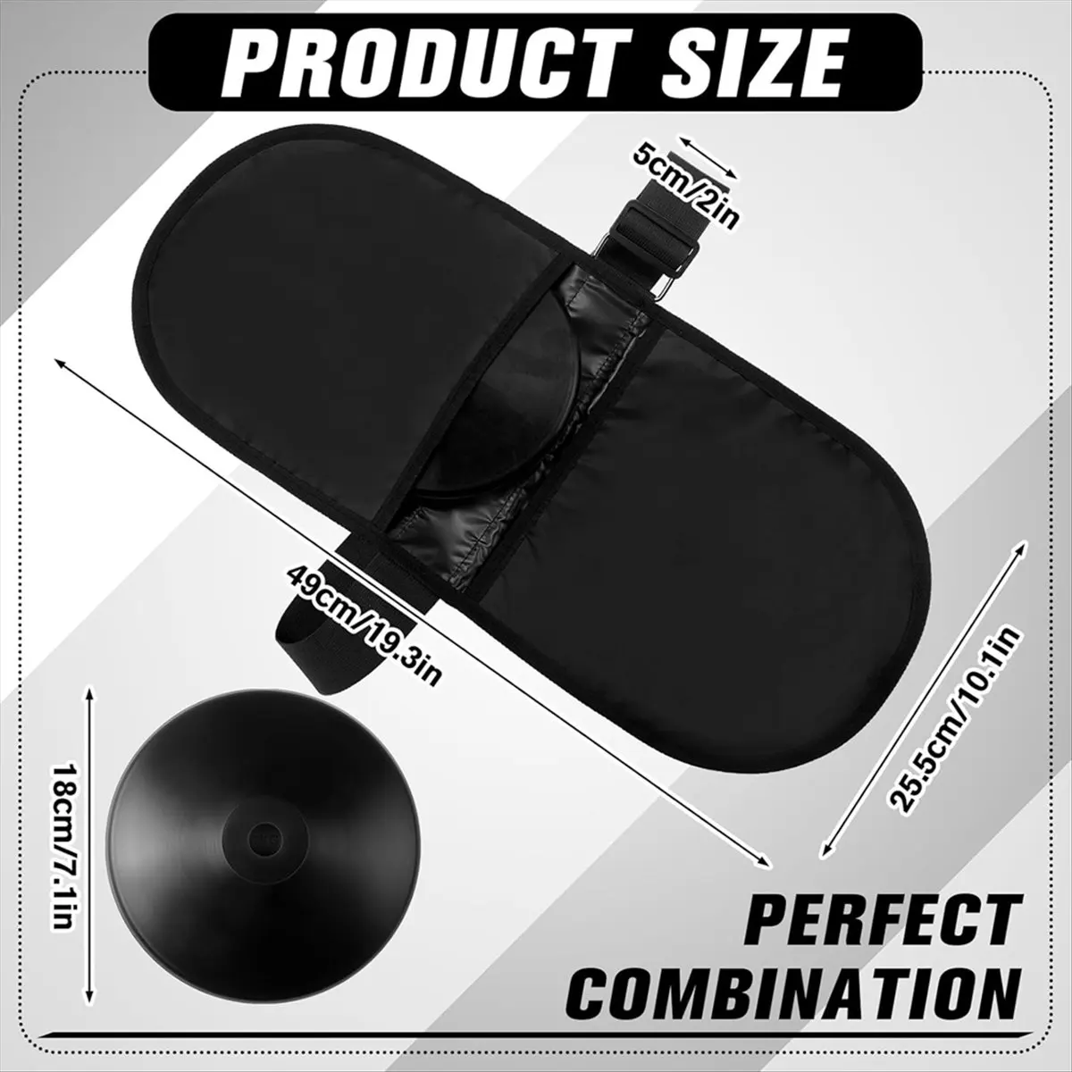 (A75U] Discus Shot Carrier Bag with 2 Pockets Adjustable Carrying Strap for Thrower Track Field
