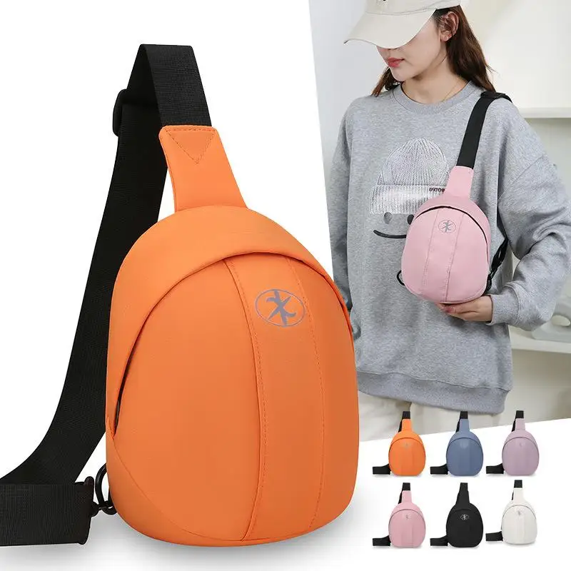 New Nylon Waist Bag Solid Color All-match Chest Bag Shoulder Crossbody Bag Women Men Large Capacity Commuter Backpack