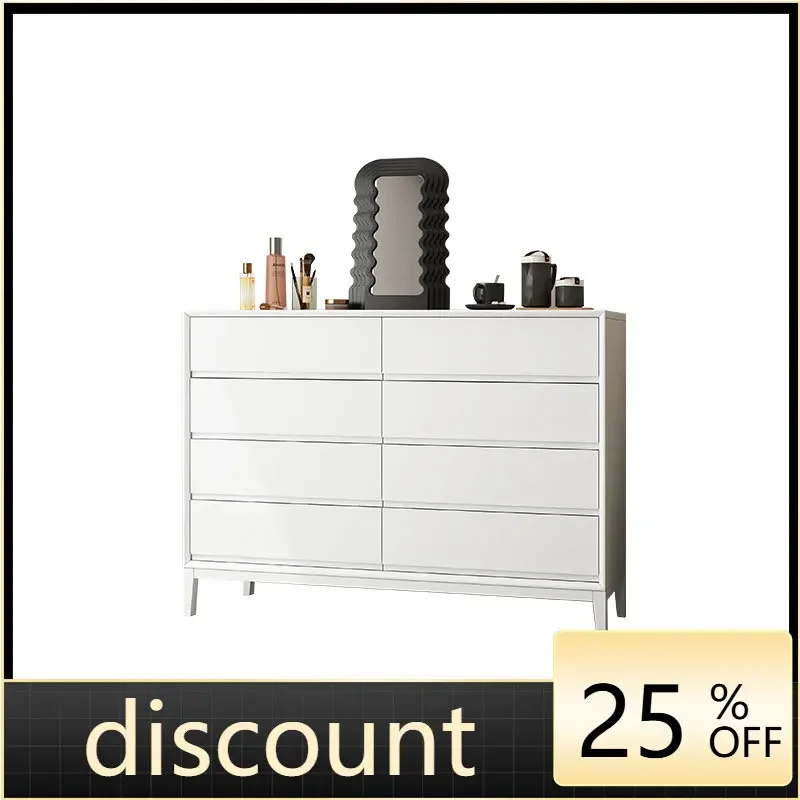 LMM cream wind solid wood eight-bucket cabinet dresser integrated combination bedroom bedside cabinet