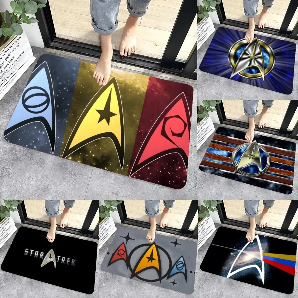 J-Star Treks Floor Mat Graphic Printed Flannel Doormats for Bathroom Kitchen Entrance Carpet Home Decor