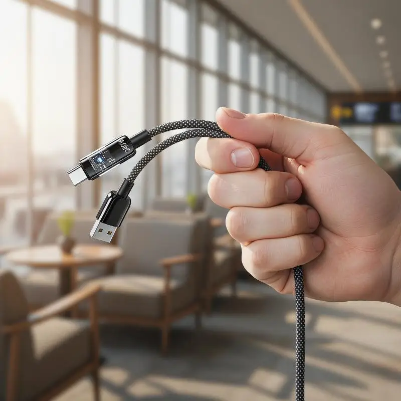 Type C USB Cable 240W Fast Charging Data Sync 1M 2M Length For Smartphones Fast And Stable Power At Office