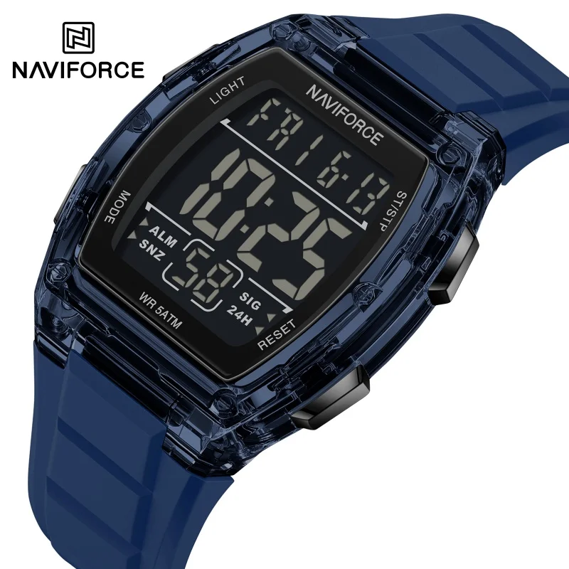 NAVIFORCE 6106 Casual Men's Daily Electronic Watch Outdoor Sports Waterproof Calendar Silicone Strap Digital Men's Watch Reloj