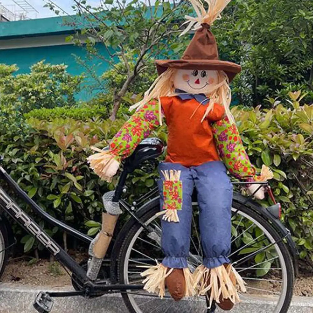 47.24inch Fall Harvest Scarecrow Decor Standing Scarecrow for Party Favors