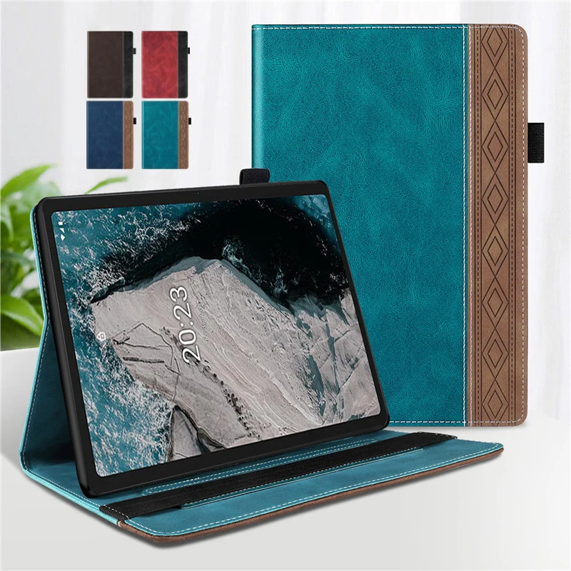 For Nokia T20 Case 10.4 Inch 2021 PU Leather Flip Stand Business Folio Shell for Nokia T20 Tablet Case for Nokia T20 Cover + Pen