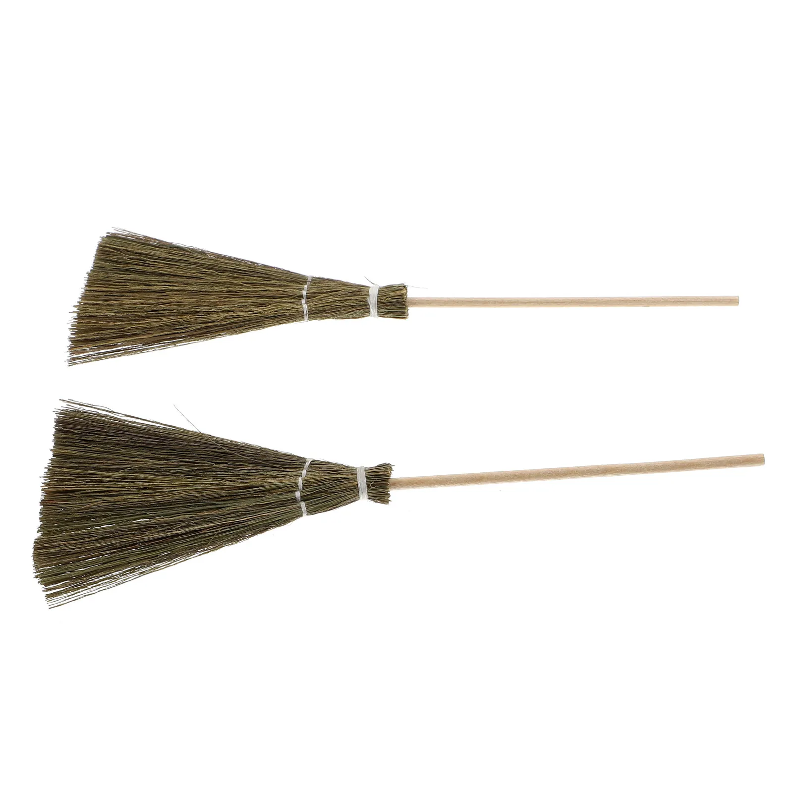 2Pcs Mini Broom Set Multi Functional Miniature Cleaning Tool Ornament for House Decoration DIY Craft Micro Landscape Accessories