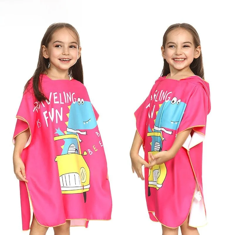 

Быстросохнущий пляжный халат-полотенце для детей, впитывающий песок, большое полотенце для мальчиков и девочек, для термальных источников