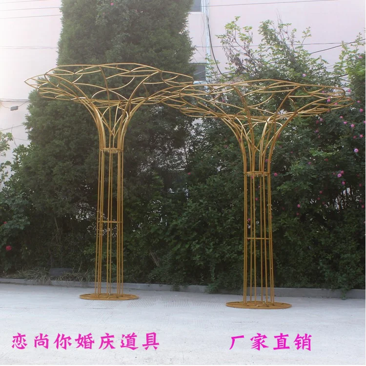 New Wedding Props, Iron Art Tree Wishing Wedding Background, Golden Egg Tree Lobby Decoration, Opening Ceremony Decoration