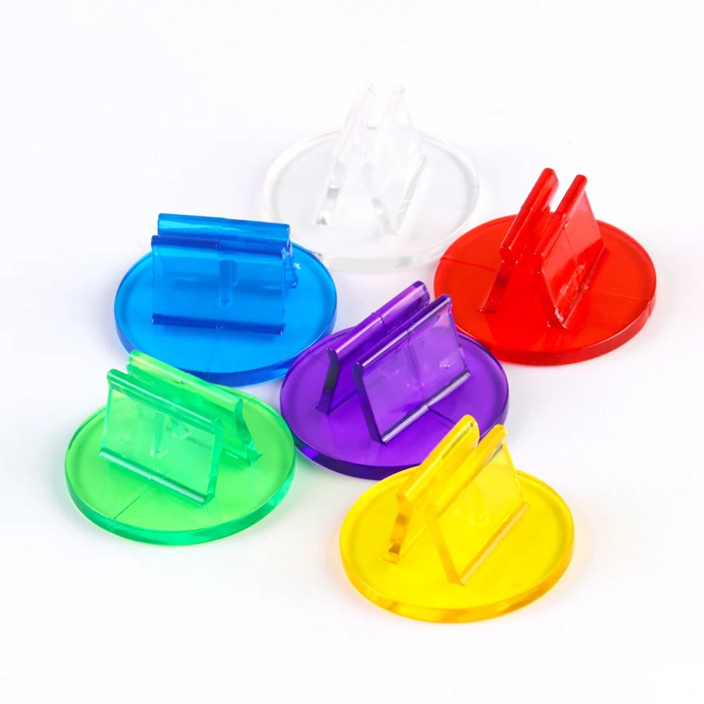 2mm Card Holder Colorful Transparent Plastic Stand for Paper Card, Board Game Components,20pcs