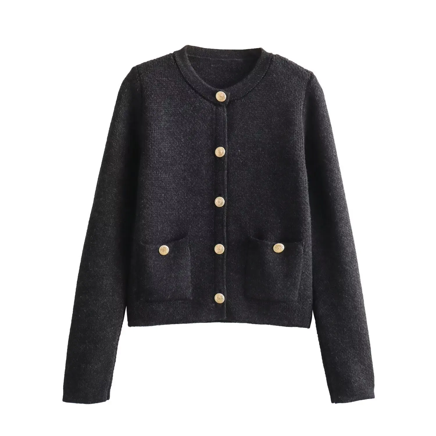 2024 Autumn Winter Women Knitted Cardigan Sweater Long Sleeve Pocket Buttons Female Sweater Coat Fashion Lady Street Wear