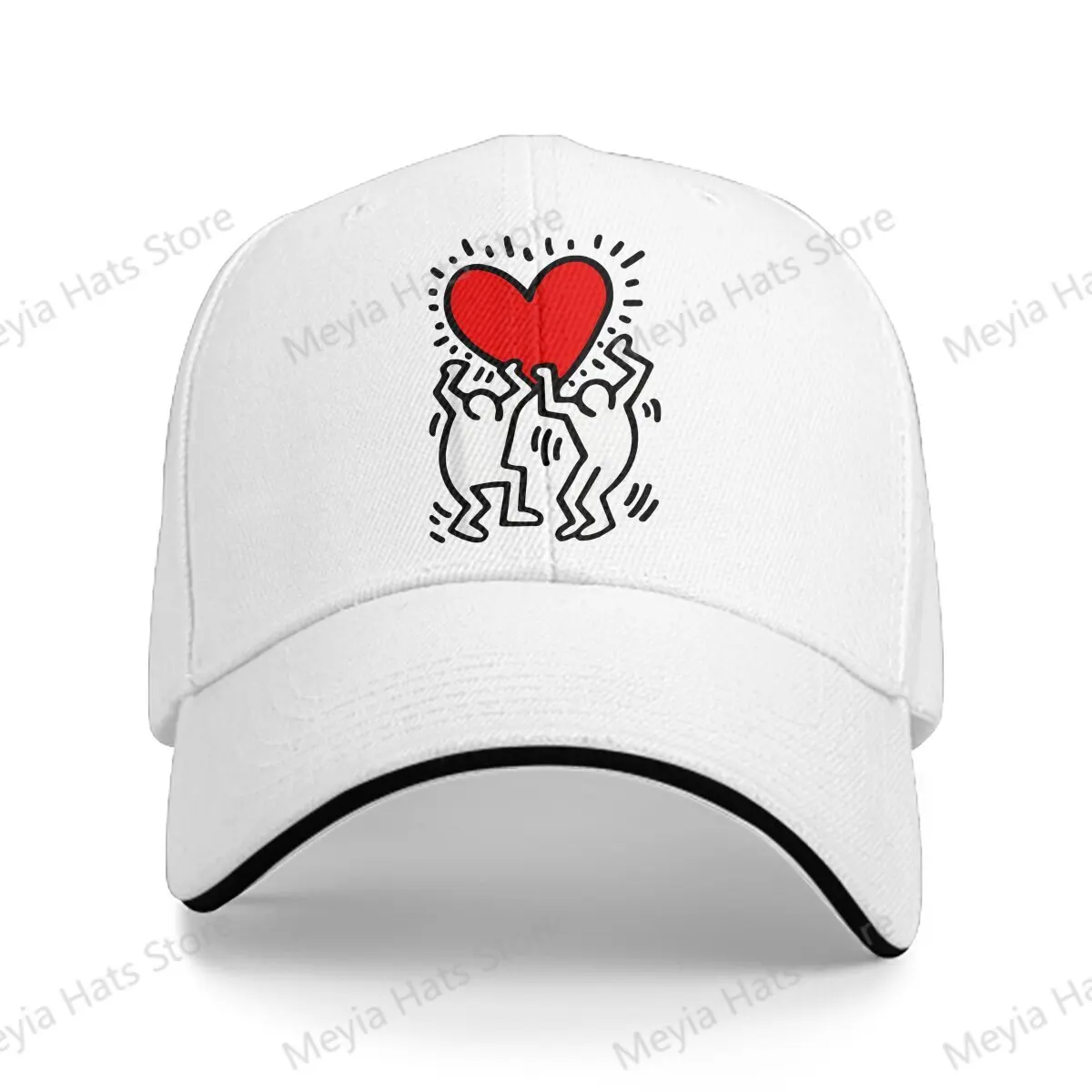 

Heart Retro Haring Geometric Graffiti Sunprotection Cap Sun Visor Hip Hop Caps Cowboy Hat Peaked Hats