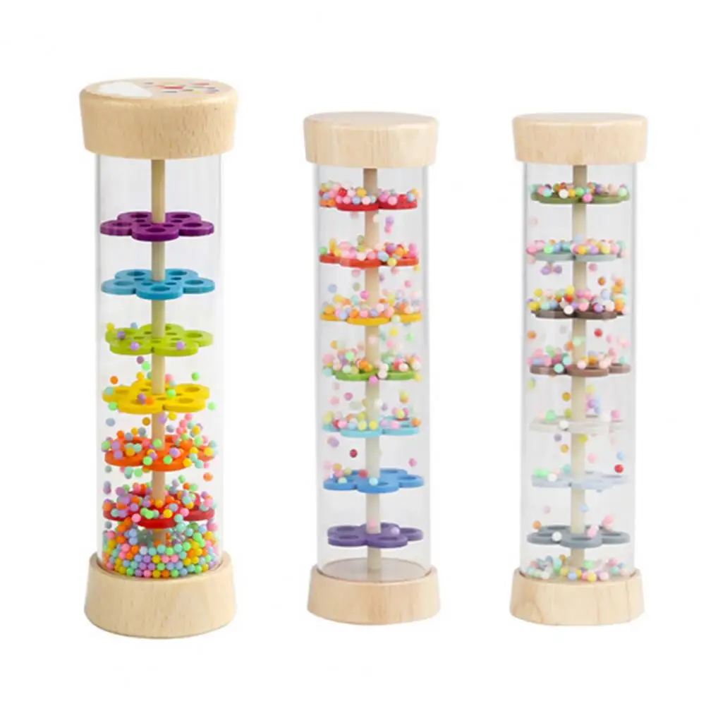 Kids Rain Stick Educational Rain Stick Toy for Babies Toddlers Developmental Musical Instrument with Beaded