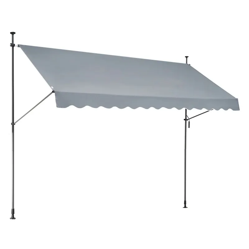 

2026 DB Wholesale 138x47\" Outdoor Patio Sunshade Shelter Retractable Aluminum Alloy Crank Handle Awning 6m Max. Width 3m Size C