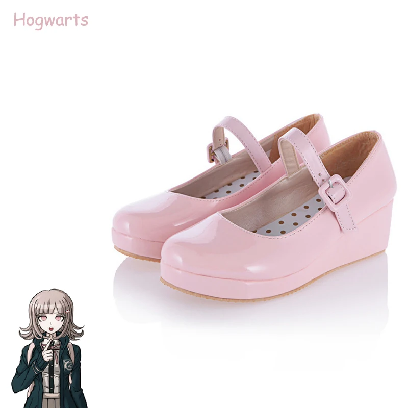 

Anime Danganronpa Nanami Chiaki Cosplay Shoes Lolita Sweet Lady wedge Shoes Round Toe Buckle Women Party Pumps