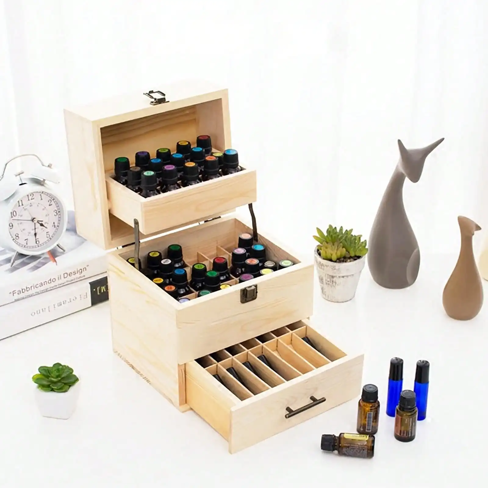 

59 Slots 3 Tiers Essential Oil Bottle Display Rack Stand Storage Box