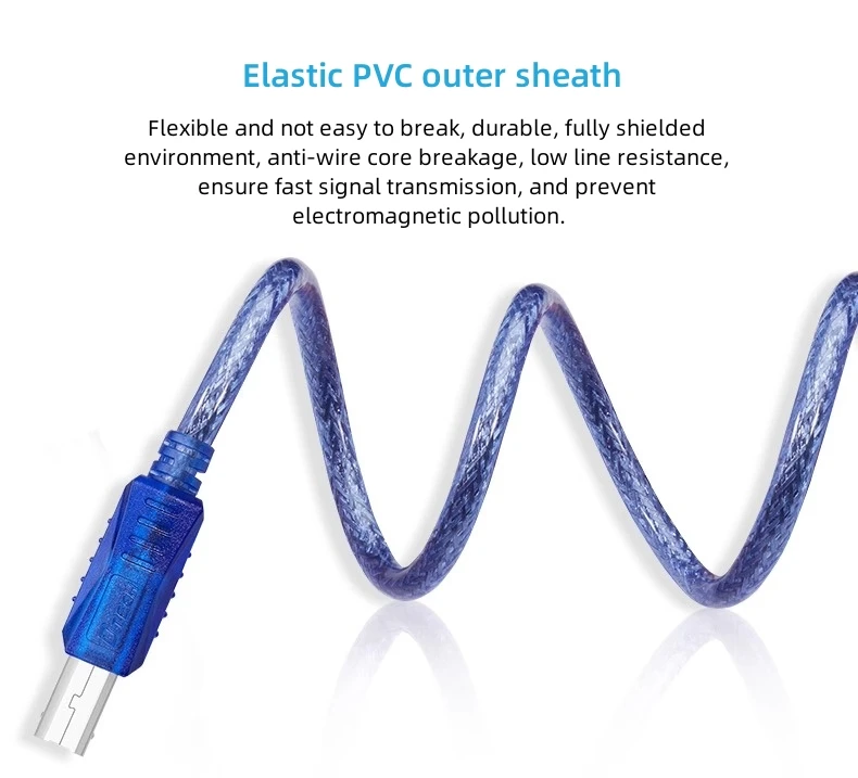 DTECH CU0093 USB 2.0 Type a Male to B Male Printer Data Cabo AM to BM Extension Cable 1.8m