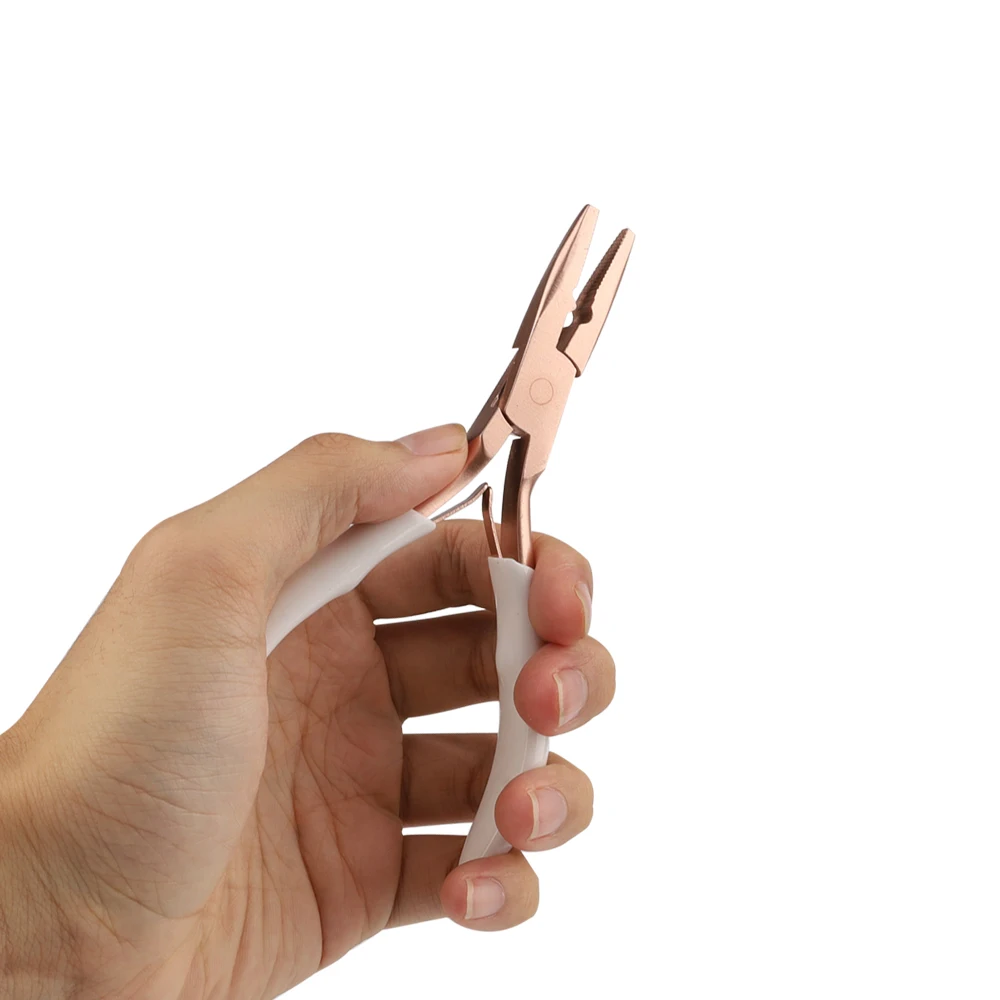 كماشة تطويل الشعر المضادة للانزلاق من جلامور دوف - أداة من الفولاذ المقاوم للصدأ لحلقات الصغيرة والنانو، وفتح وإزالة سلاسل الكيراتين #3