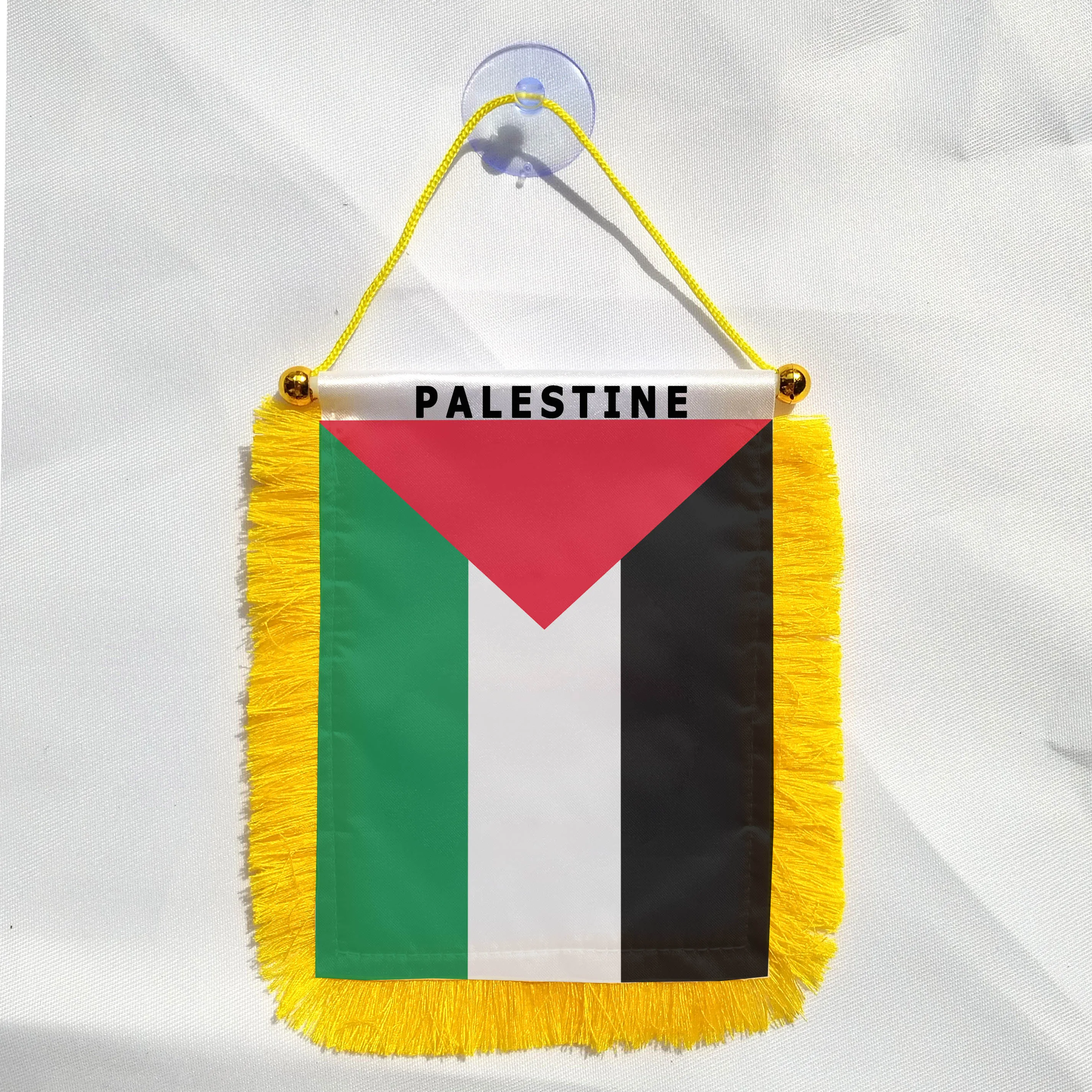 Palestine Flag Palestinian Pennants for car use 4x6in satin printed-with suction cup for hanging