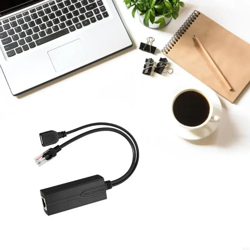 

USB POE Splitter USB POE Separator,Efficient 48V to 5V Conversion for Low Voltages Gadgets Power Converters