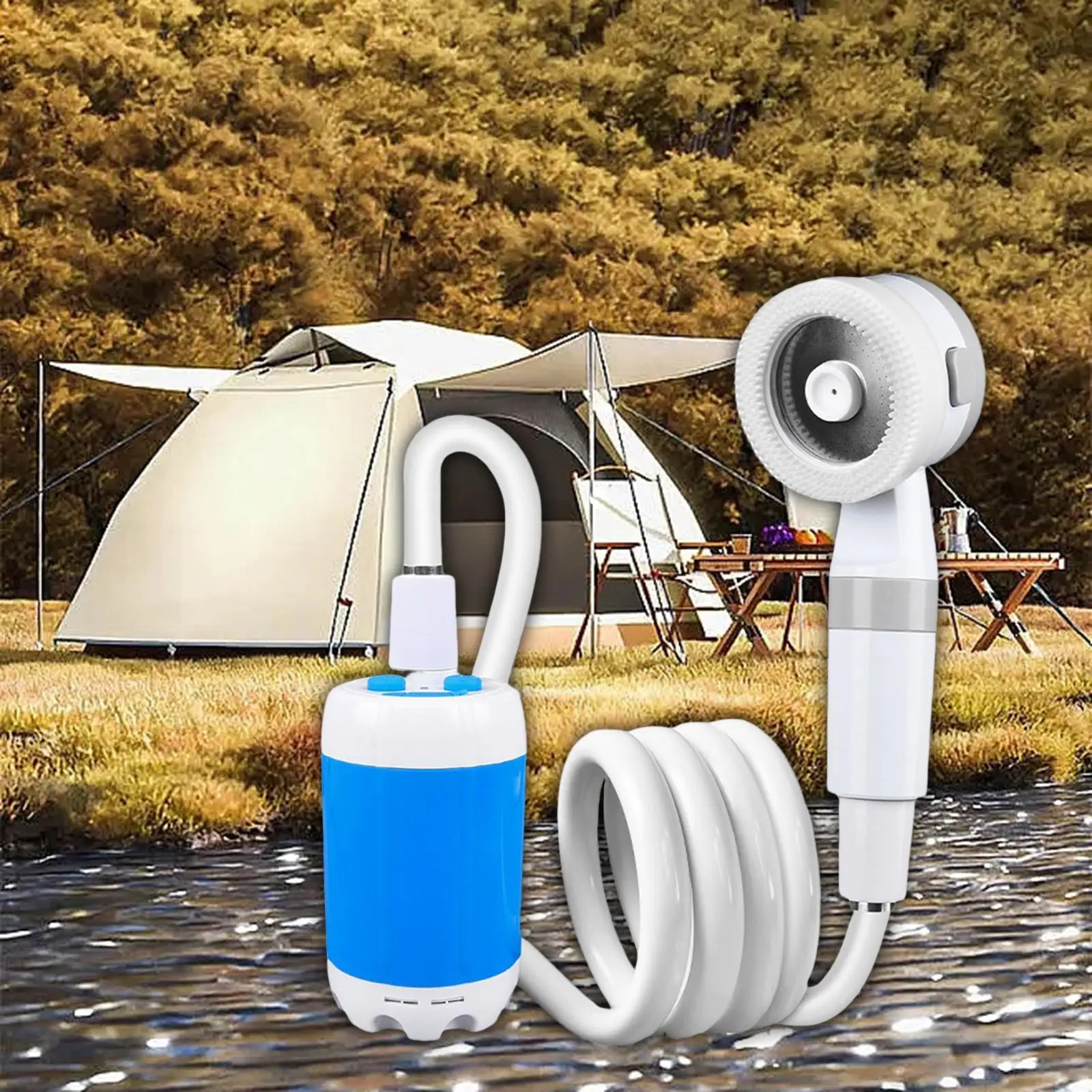 

Portable Outdoor Shower Set USB Rechargeable Camping Shower Pump for Traveling Beach Backpacking Car Washing Plants Watering