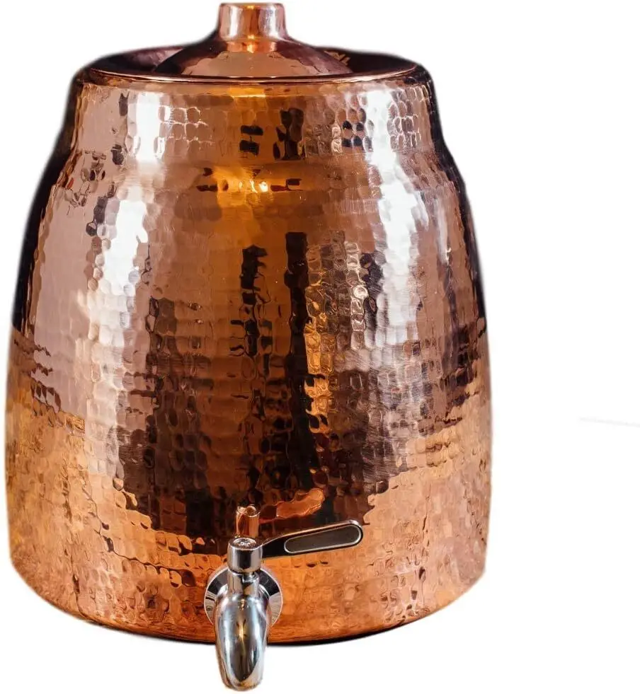 r Dispenser | 100% Pure Copper, Heavy Gauge, Hand Hammered | 2+ Gallons Capacity, Holds 2 - 5 Gallon