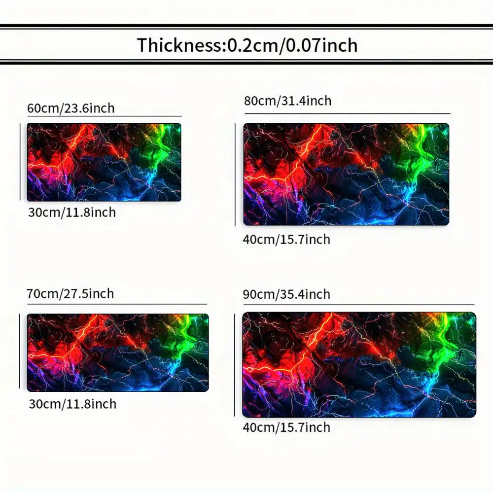 Colorful Art Mouse Pad Large Computer Office Game Table Mat XXL Rubber Anti-slip Stitched Edges Keyboard Mats Washable Desk Pads