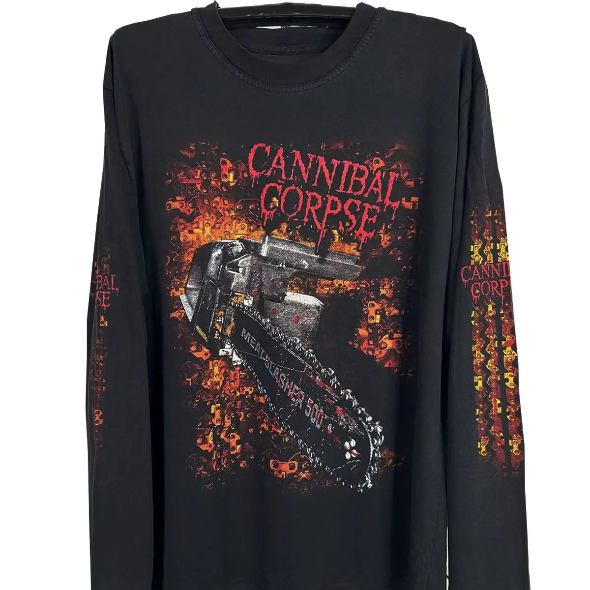 

2000s High Street Graphics Cotton T-shirts Men Fashion Street Hip-hop Rock Long-sleeved Women Cotton Round-neck Top Clothes