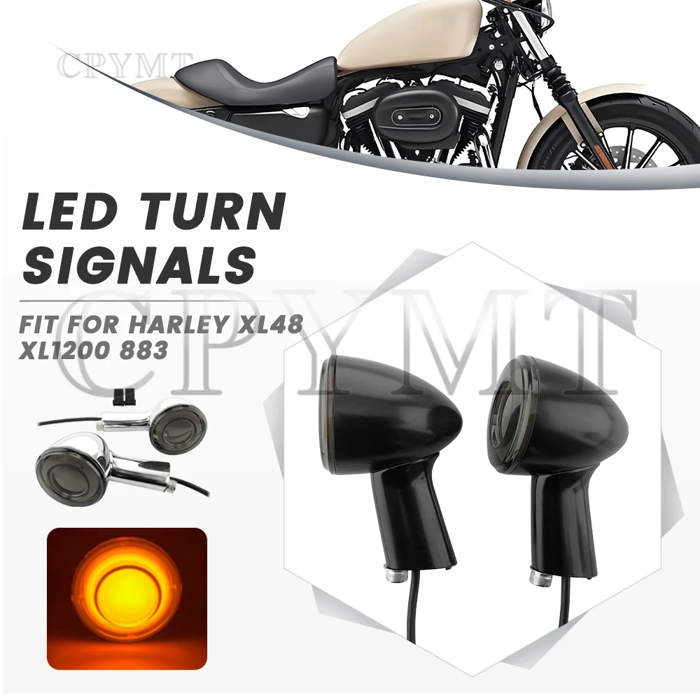 Fit for Harley Sportster XL883 XL1200 2Pcs LED Motorcycle Turn Signal Light Motorcycle Turn Indicator Brake Lamp 1992-up