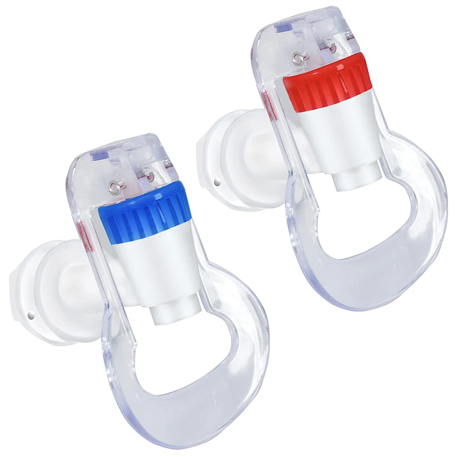 صنبور دفع بديل لموزع المياه - حنفية الماء البارد والساخن، عبوة باللونين الأزرق والأحمر