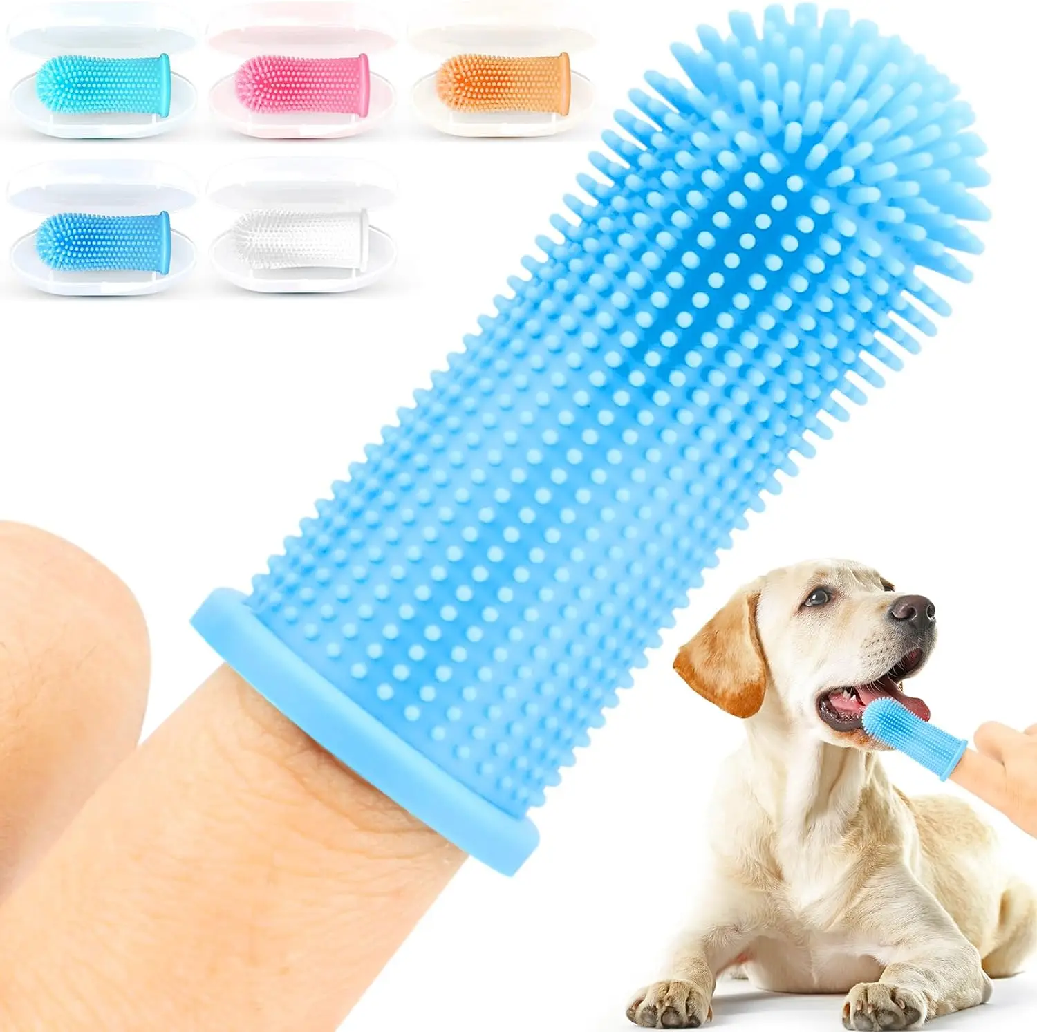 Pet Toothbrush Finger Set Brush Oral Cleaning Cats and Dogs Oral Dental Care To Prevent Tooth Decay Pet Cleaning Supplies