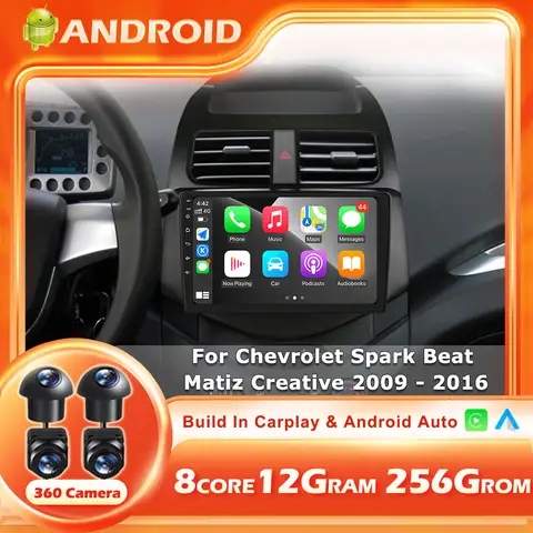 Chevrolet Spark Beat Matiz Creative 2009 - 2016 E53 X5 M5 Carplay 자동차 자동차 라디오 멀티미디어 플레이어 NO 2din 스테레오 용 Android 14