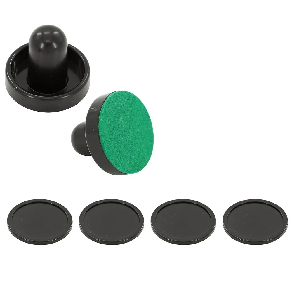 

2 пушера для аэрохоккея, 4 шайбы, гладкие скользящие паддлы для аэрохоккея, запасные части, прочные пушера для настольного хоккея