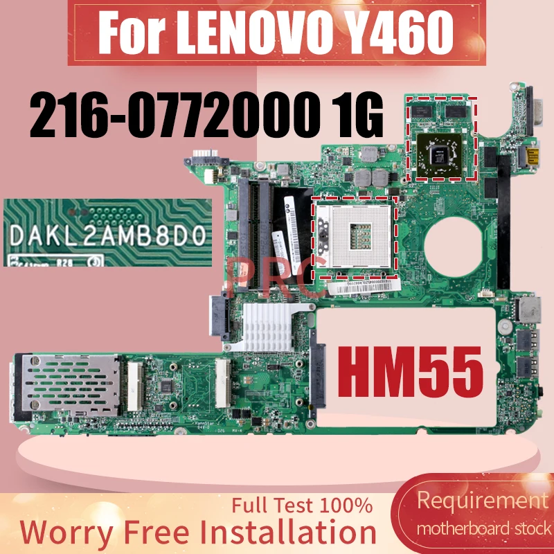 

DAKL2AMB8D0 For LENOVO Y460 Laptop Motherboard 216-0772000 1G HM55 11S10200787 Notebook Mainboard