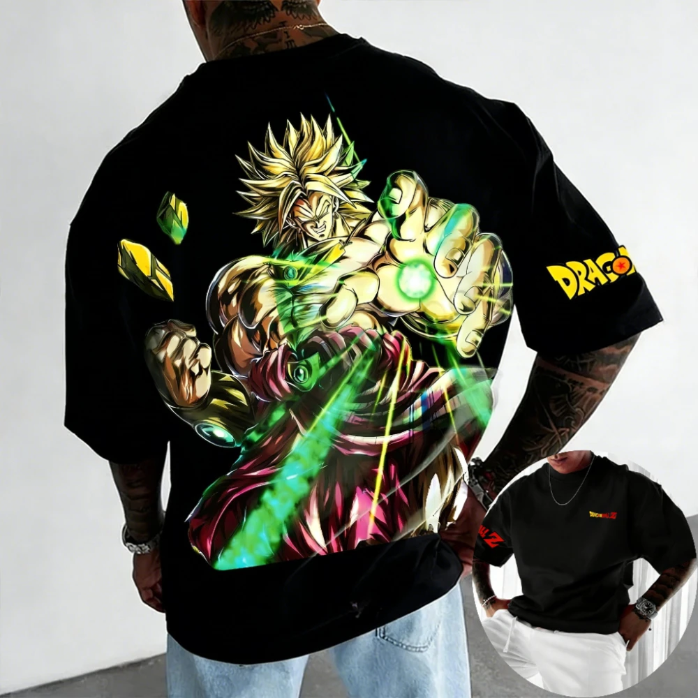 Dragon Ball Z Men's and Women's T-Shirts Broly Anime Tee 2026 Summer New Men's and Women's Short Sleeves Breathable T-shirts