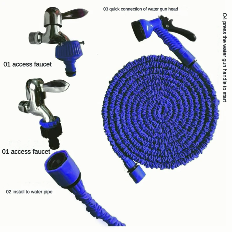 10m  Hose Expandable Magic Hose Pipe Home Garden Watering Hose Multi-Function Gardening Cleaning Water Sprayer