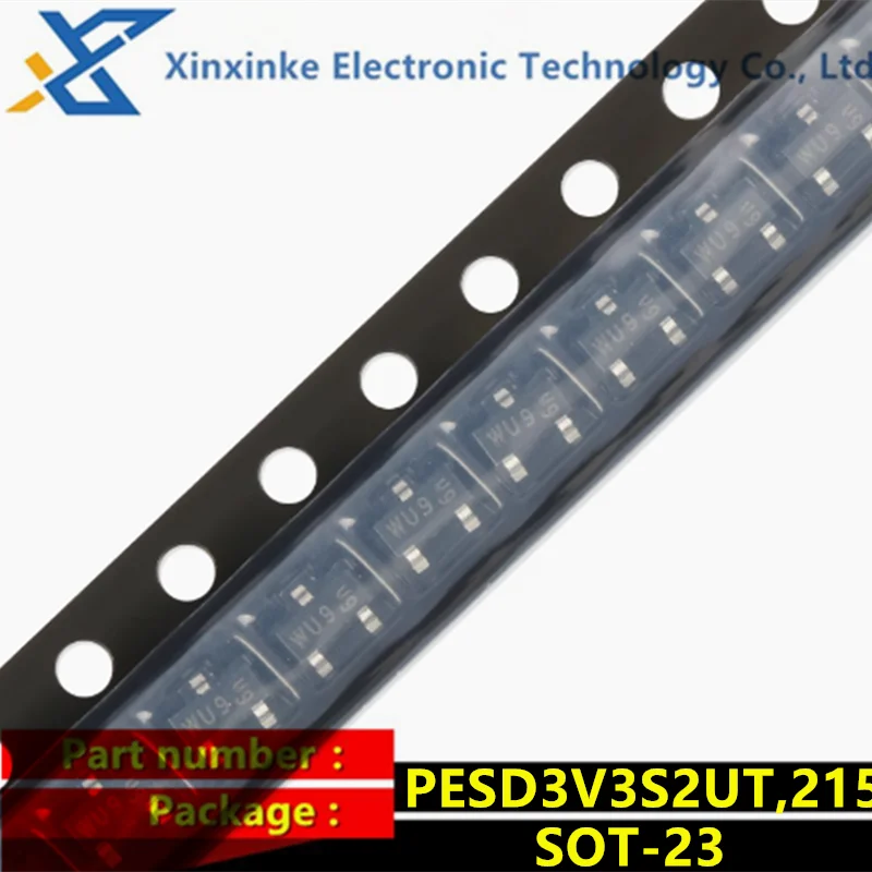 100PCS PESD3V3S2UT,215 PESD3V3S2UT WU9 SOT-23 3.3V SMD ESD Diode PESD5V2S2UT Marking：WU1 5.2V