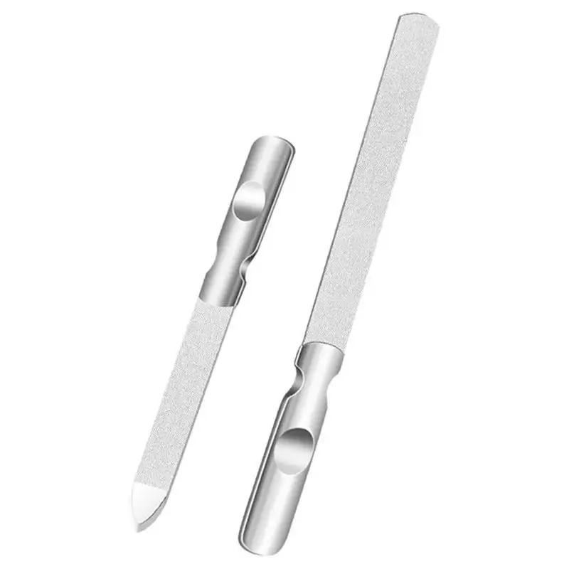 1pc Stainless Steel Double Side Nail File Styling Accessories Polish Remover For Buffer Manicure Tools For Salon Home And Travel