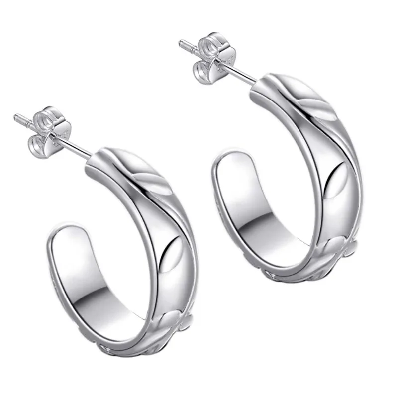 Neue 925 Sterling Silber Ohrringe Klassische Blätter-Ohrringe Charm-Schmuck für Frauen Hochzeit Feiner Schmuck Verlobung Hohe Qualität